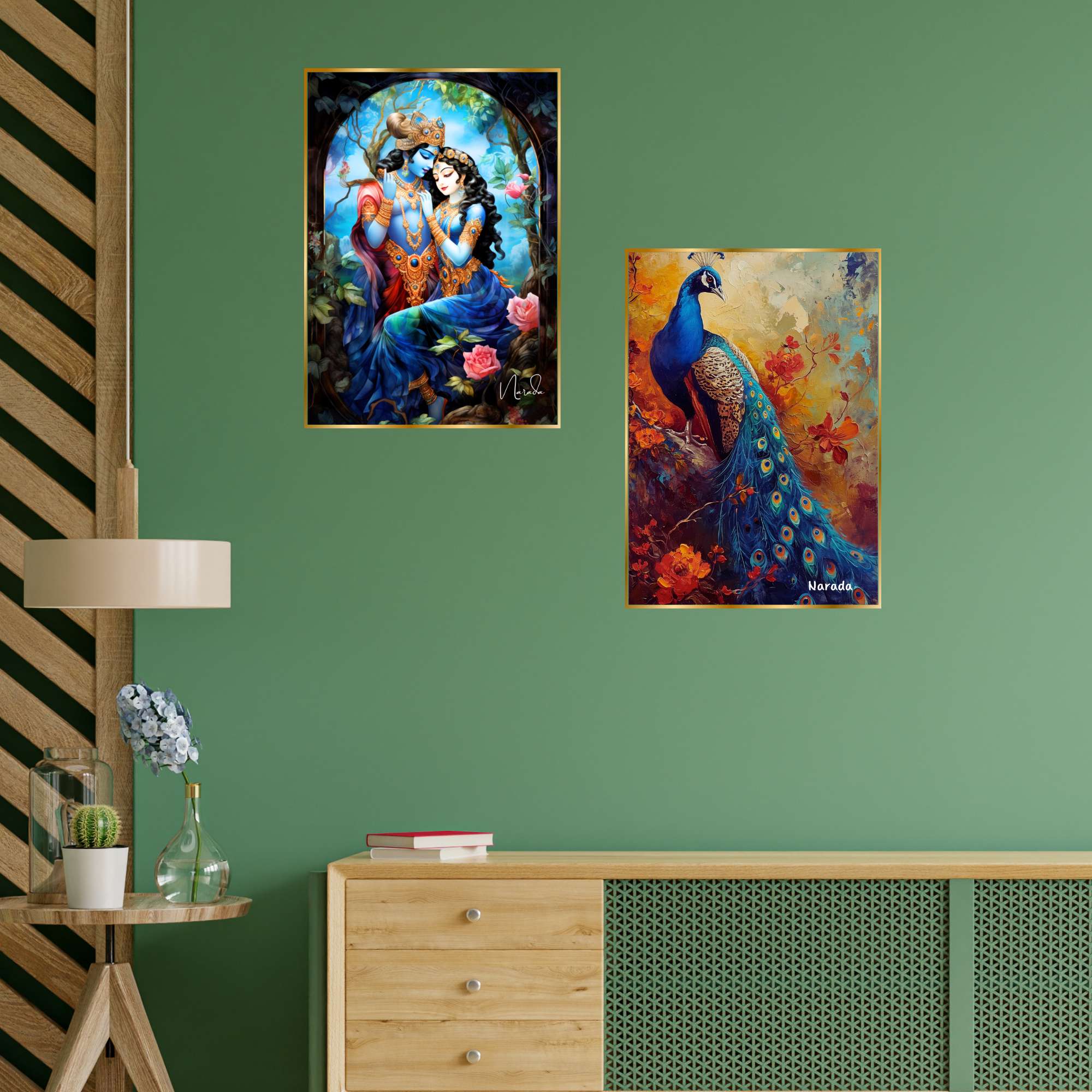 Set of Two Wall Paintings for Wall Dacoration Golden Framed Wall Paintings for Living Room & Bedroom Wall Art for Home Decoration & Office Wall Décor (14x11 inch CH-GD2-5) - Image 2